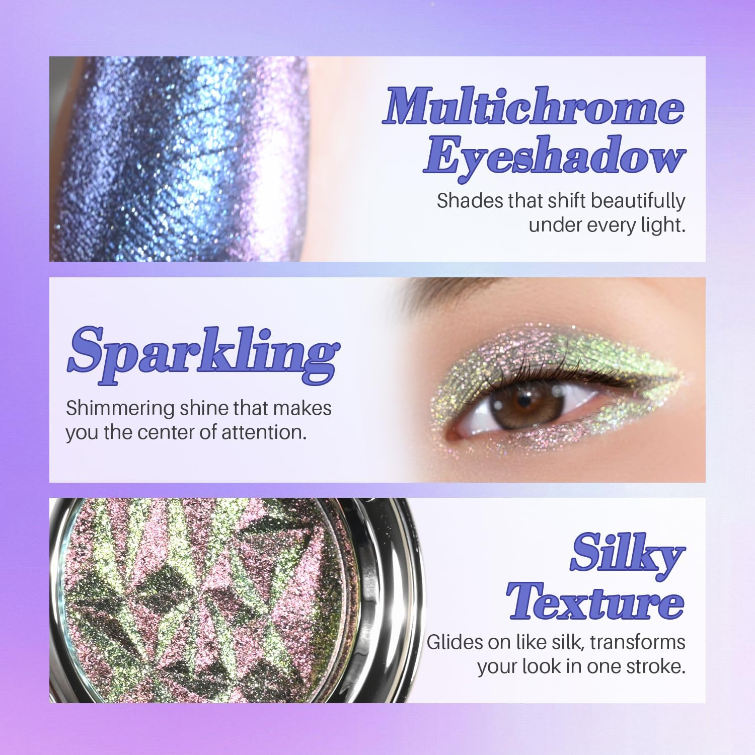 CHARMACY Multichrome Eyeshadow, Insane Shifters Chameleon Eyeshadow, Creates High-Impact, Glitter Metallic Eye Looks, 100% Vegan and Cruelty Free, 1.9G (#809) - 804 image number 7