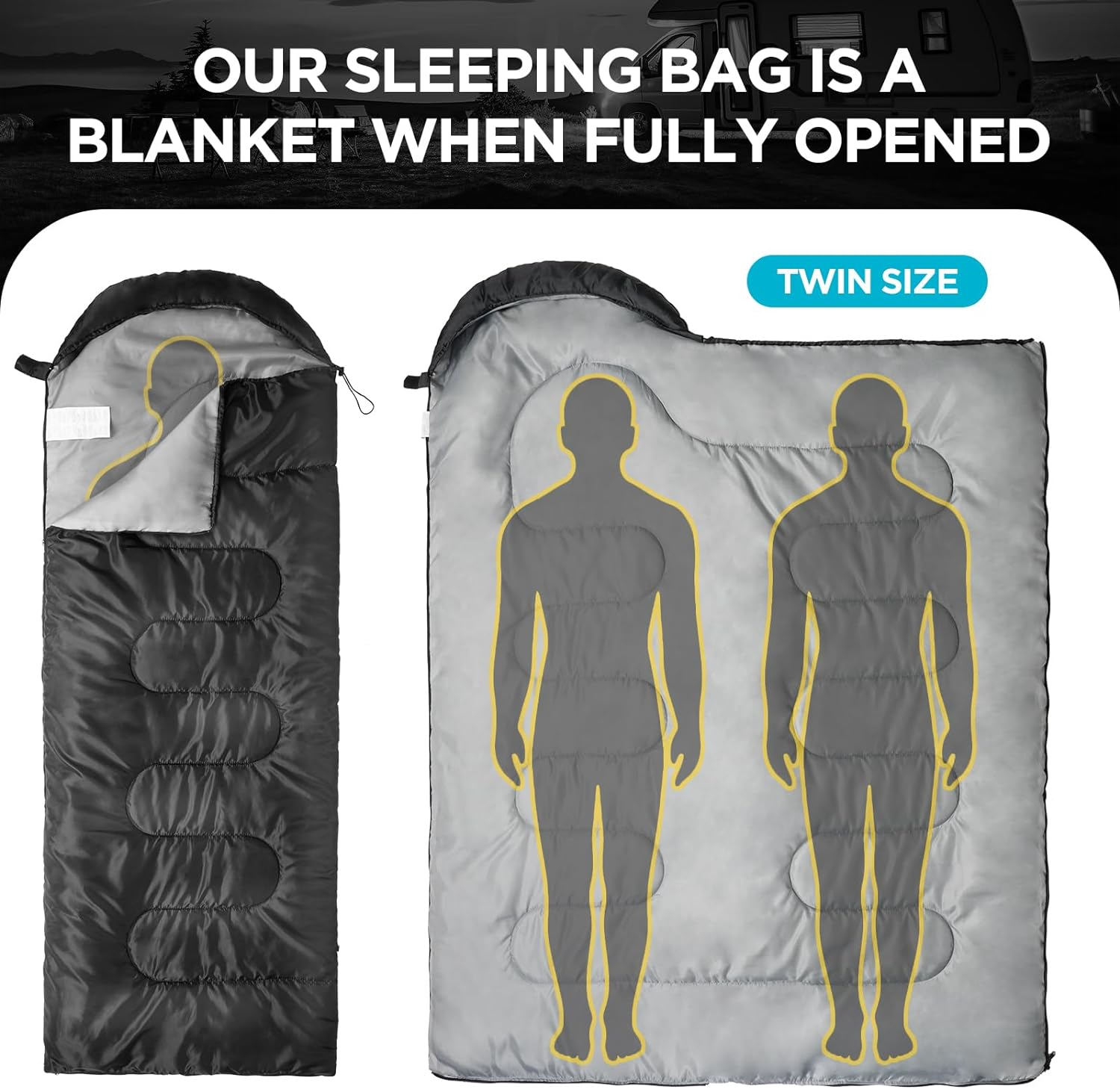 Advwin Camping Sleeping Bag for Hiking Camping Outdoor Travel image number 3