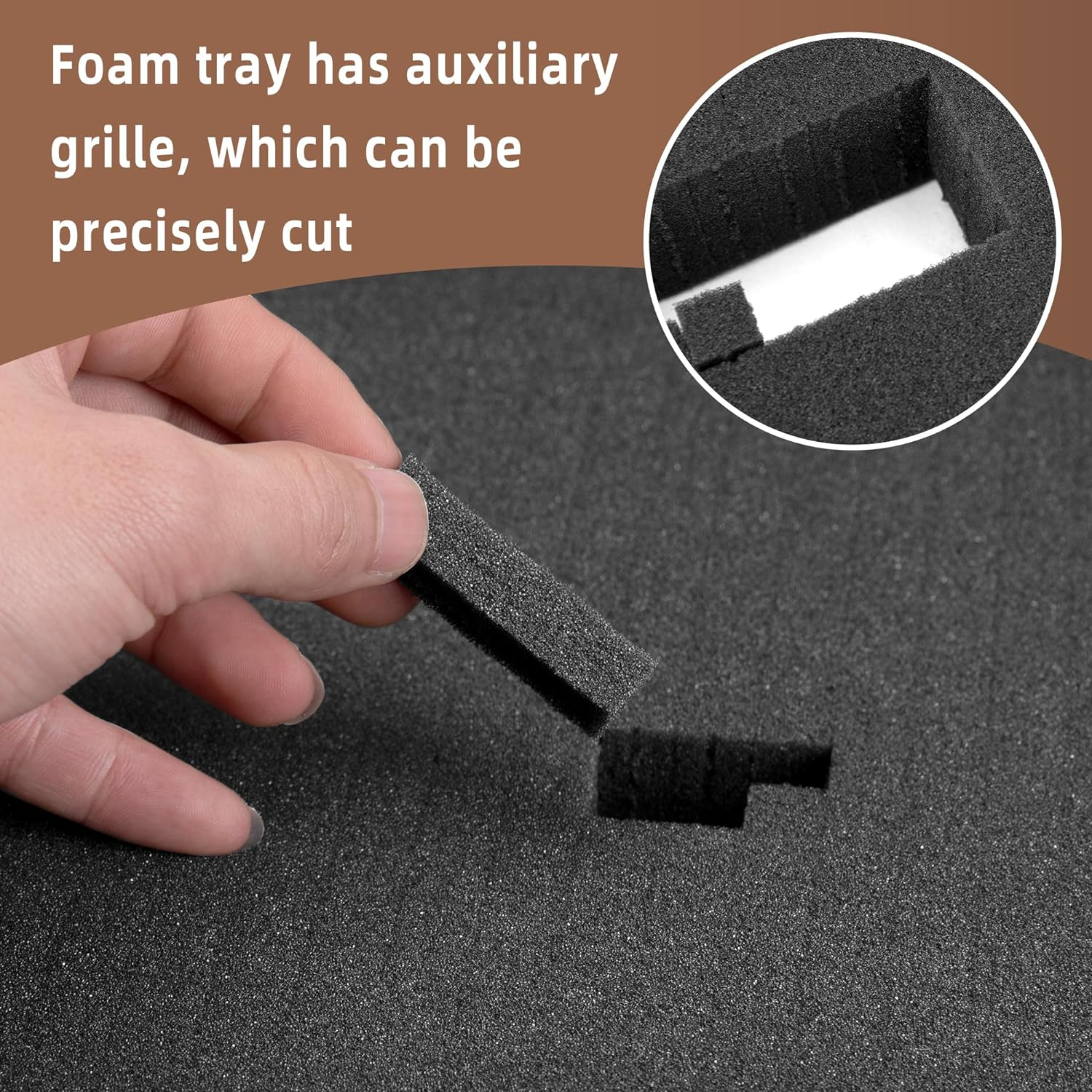 DECOHS 4 Pcs Pick and Pluck Foam Insert - 16 X 12 X 2 Inch Pre Cube Sheet Foam with Bottom Use for Board Game Box Cases Storage Drawer image number 5