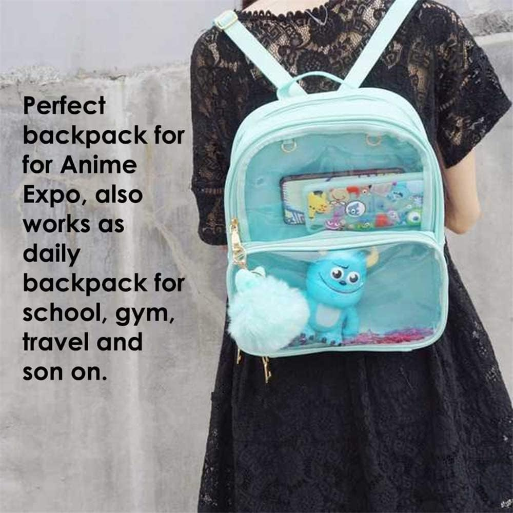 Ita Bag Clear Backpack Transparent Window Candy PU Leather Backpack Kawaii Pins for Anime Lolita Bag DIY Cosplay image number 4