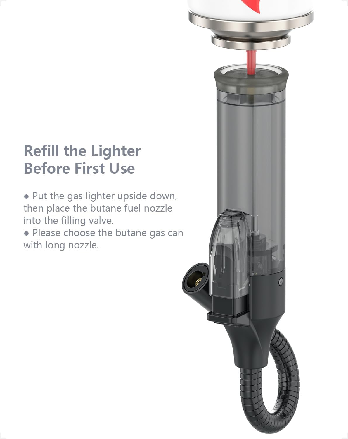 Long Flexible Lighter Jet Flame Torch Lighter Refillable Windproof Lighter for for BBQ, Stove, Candle, Kitchen Cooker, Hobs, (Sold without Gas)(Pack of 2) image number 4