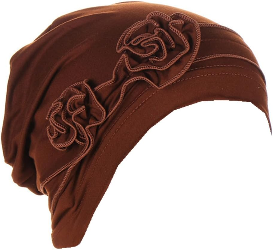 YYAOJHAO Flower Turban Hats for Women - Pre Tied Twist Solid Hedwrap Caps Chemo Cancer Headwear Headscarf Hair Loss Cover