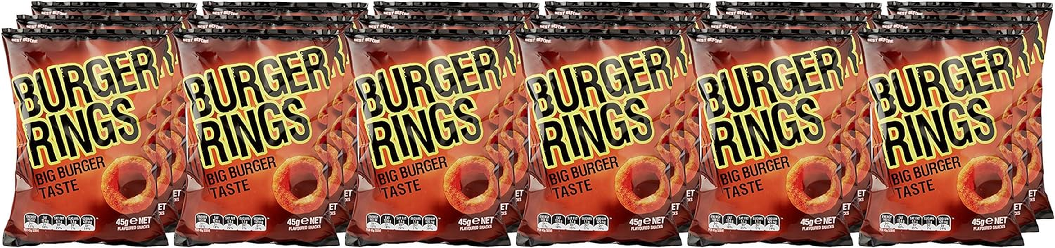 Burger Rings Burger Flavoured Puffed Corn Rings, 18 X 45 Grams image number 3