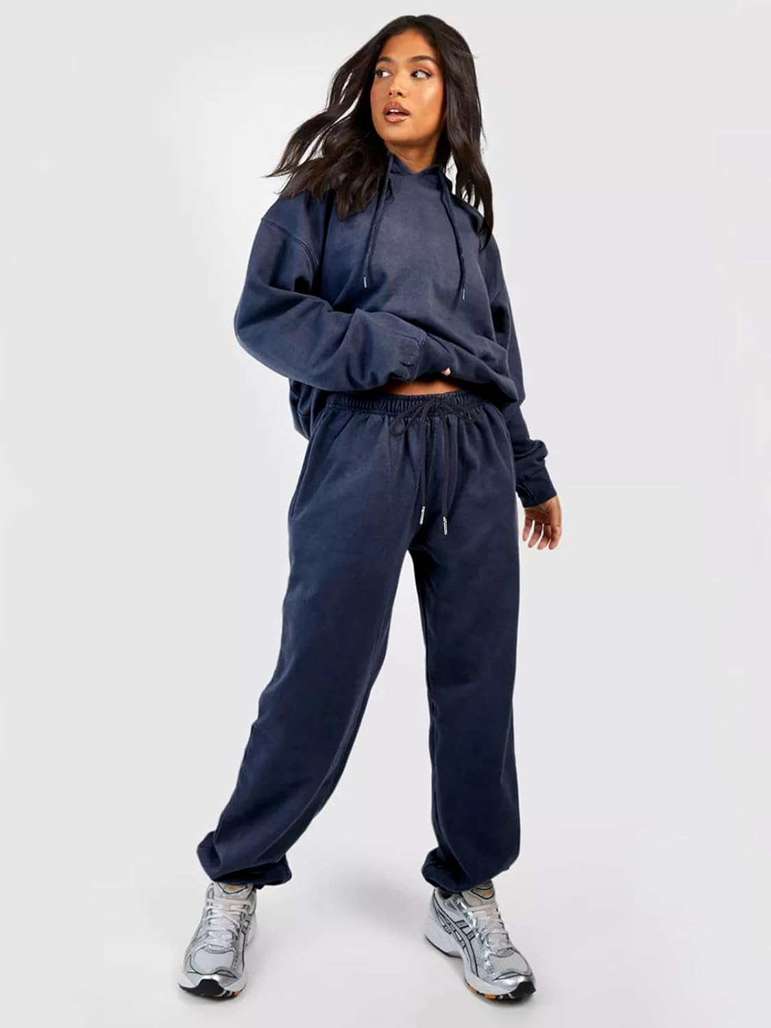 EBANKU Women'S Cinch Bottom Sweatpants with Pockets Plain Tracksuit Baggy Elastic Waist Trousers for Casual Hip Hop, Gym and Jogging image number 3