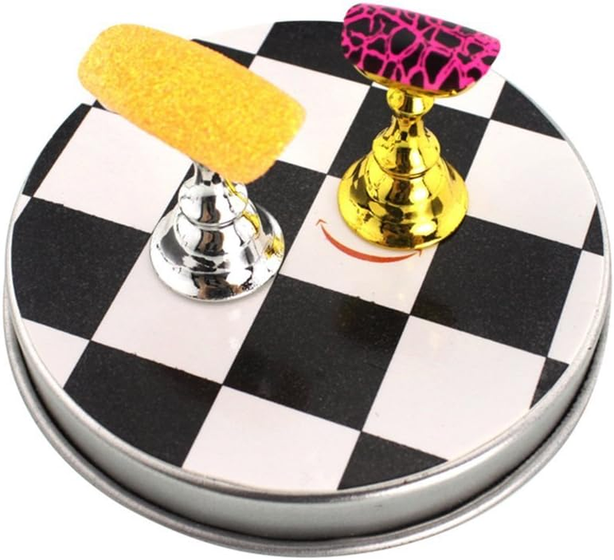 1 Set of Magnetic Chess Board Nail Stand, Salon Display Holder Sets