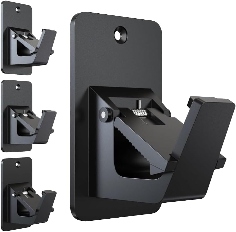 No-Drill Curtain Rod Brackets &ndash; 3M Adhesive Heavy Duty Holders for Bathroom, Bedroom & Kitchen | Universal Damage-Free Window Rod Hooks, Nail-Free Installation (4PC, Black) image number 6