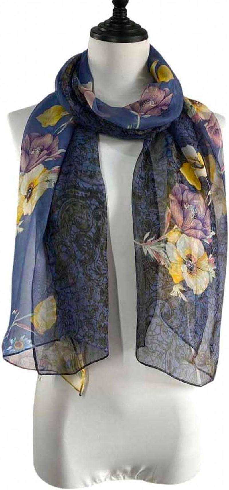 Acotavie Scarfs for Women Lightweight Print Floral Pattern Scarf Fashion Scarves Sunscreen Wraps Shawls image number 3