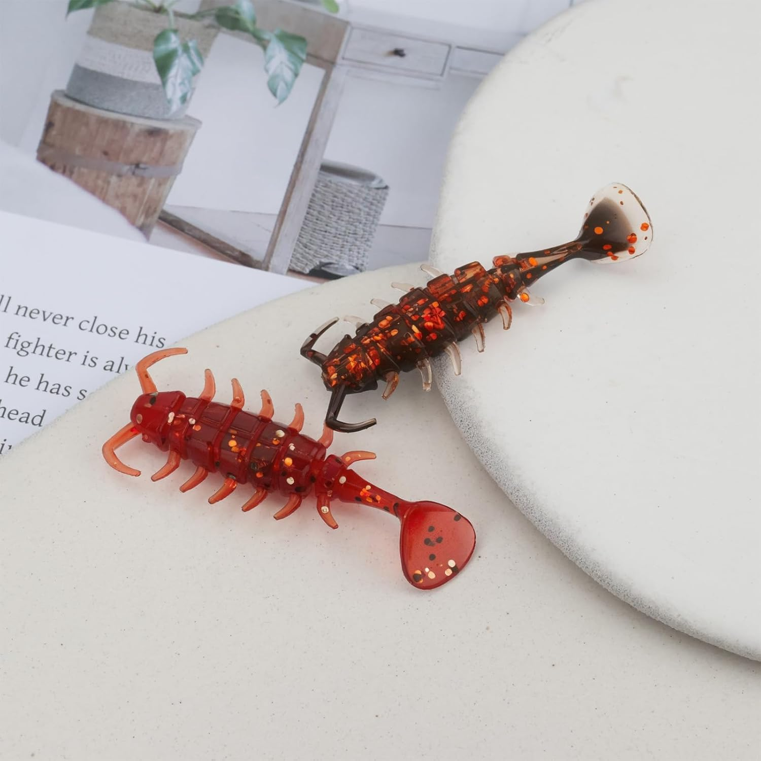 Briny River 50Pcs Insect Soft Fish Bait 3.5Cm Worm Shape Plastic Fishing Lures Suitable for Freshwater Seawater Fish image number 3