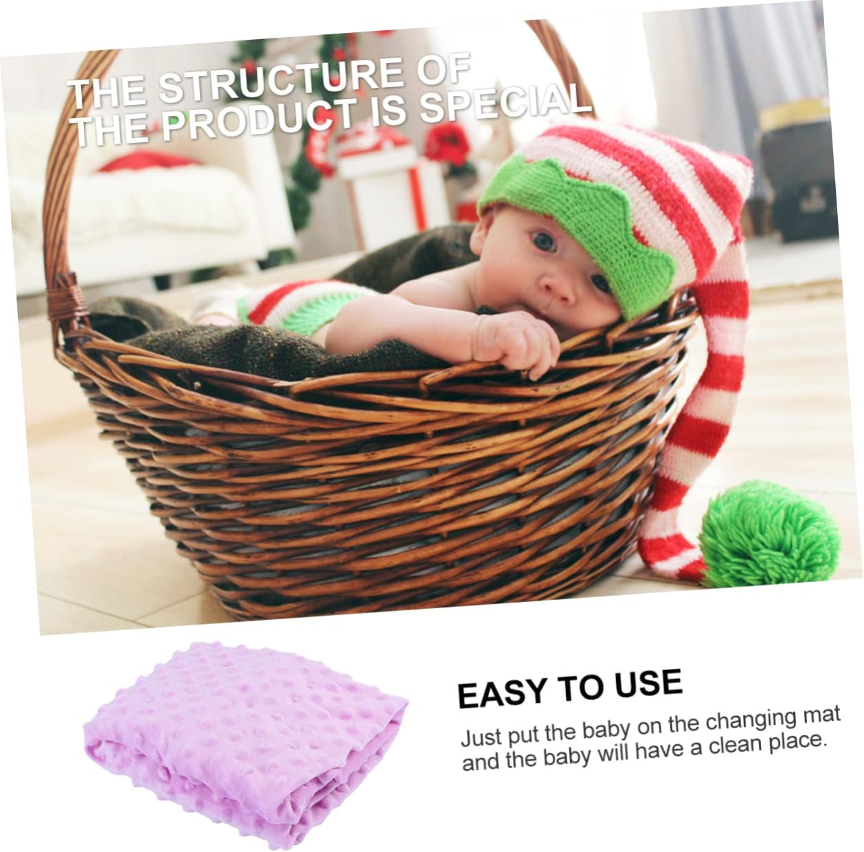 CHILDWEET Baby Change Pad Cover Breathable Purple Diaper Changing Table Sheet Comfortable Fit Infant Nursery Replacement Cover (No Inner Pad)