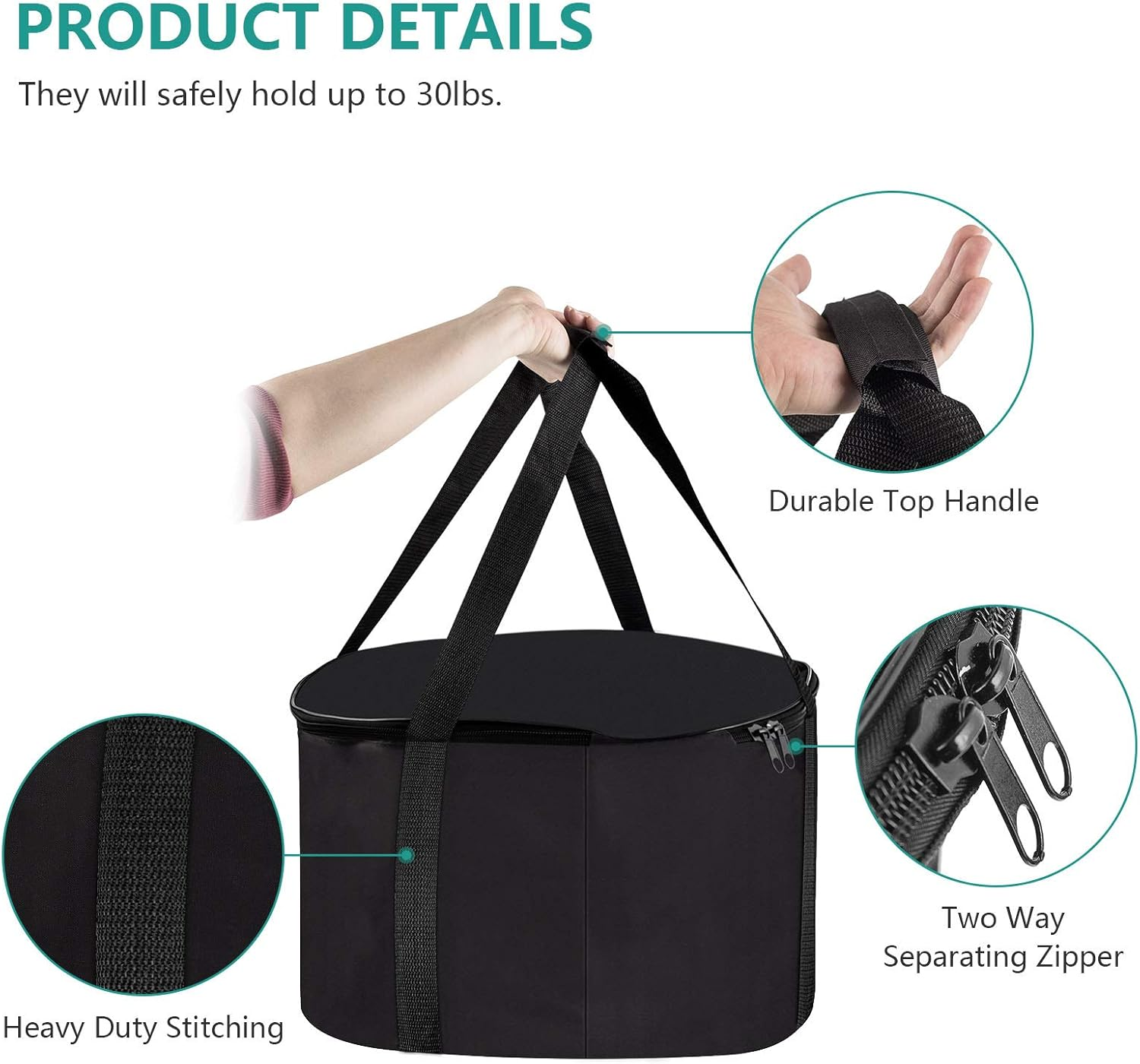 Carry Bag and Cover for Outland Firebowl 893 Deluxe Outdoor Portable Propane Gas Fire Pit, Fit for Outland Firebowl 823 870, 19 Inch Dia, Water-Resistant image number 5