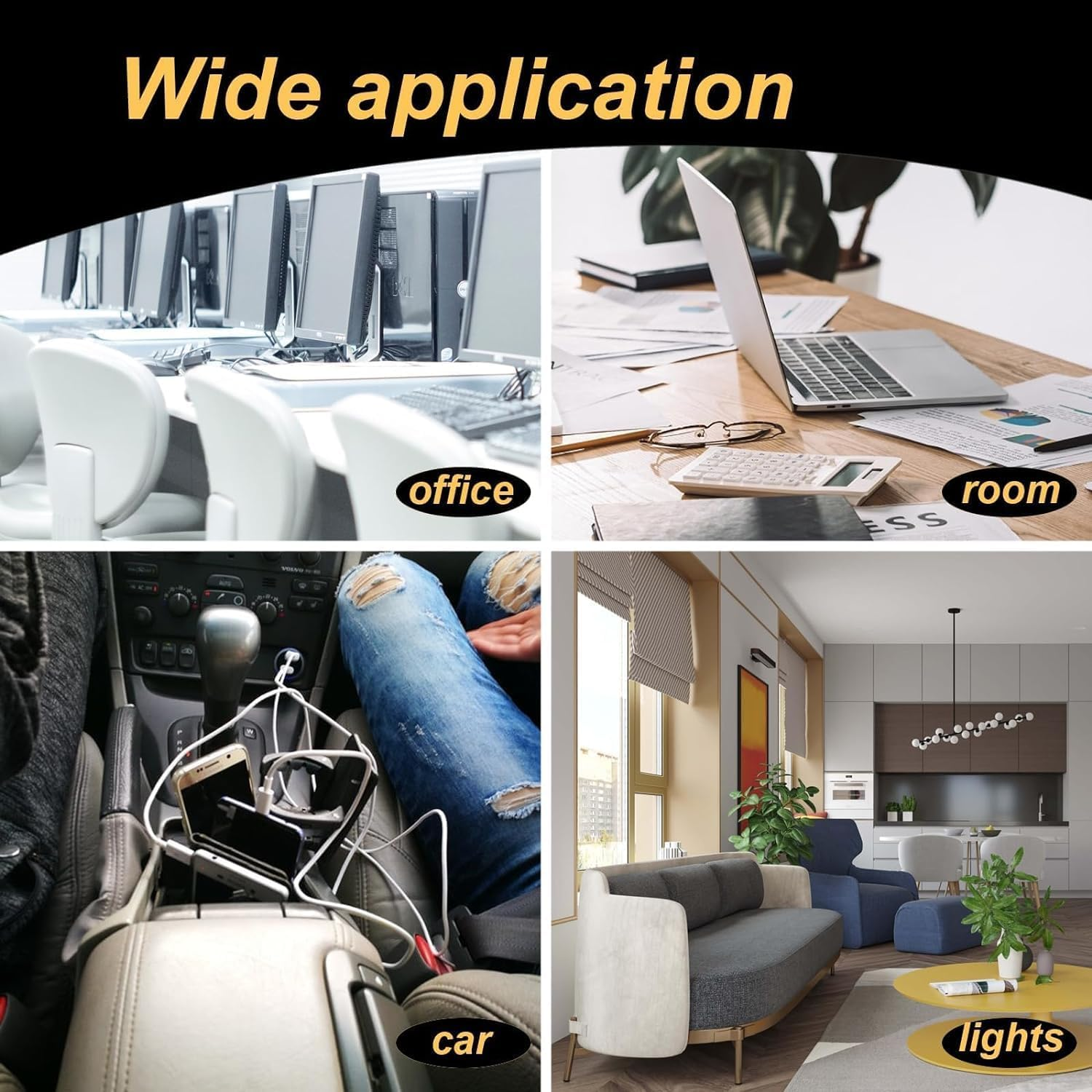 60 Pieces Cable Clips, Cable Management Clips, Strong Self Adhesive Cord Holder, Heavy Duty Wire Holder, Durable Finisher Wire Clamp, for Cable Management, USB Charging Cable (Transparent) image number 3