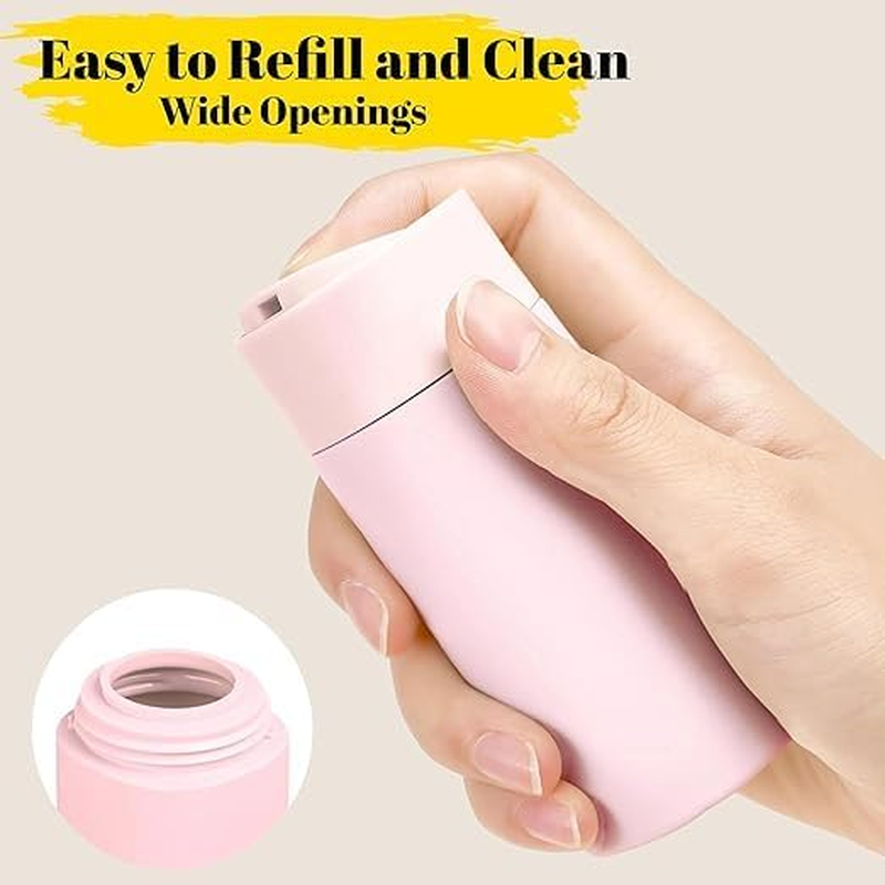 Bekith 5Pcs Travel Cream Dispenser Bottles Set Travel Bottles Toiletry Containers Set, TSA Approved, Travel Essentials (Beige) image number 2