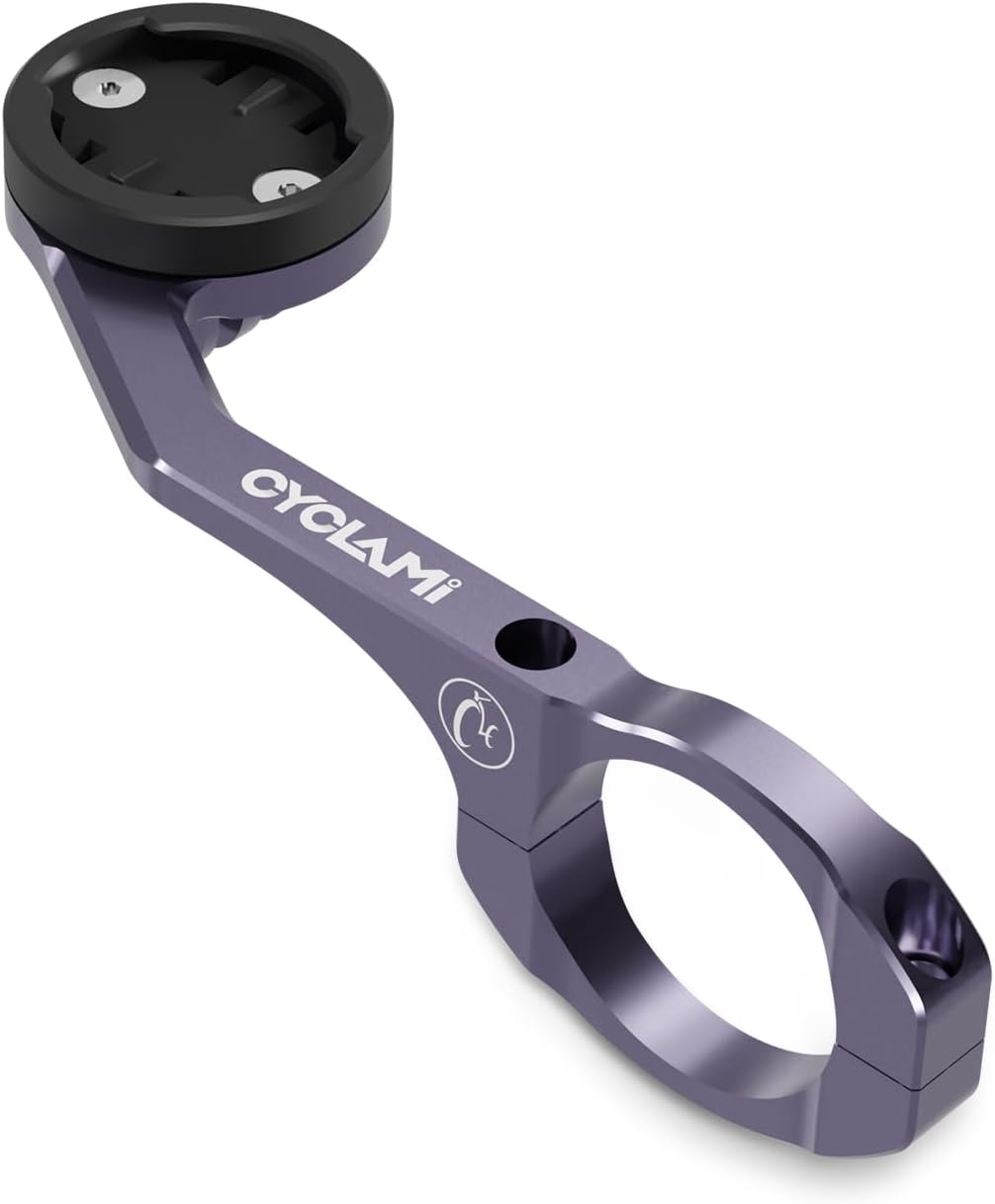 Bike Computer Mount, CYCLAMI Out Front Mount Compatible with Garmin Edge Bicycle GPS Computer Holder, XOSS (S5-Purple-Aluminum) image number 4