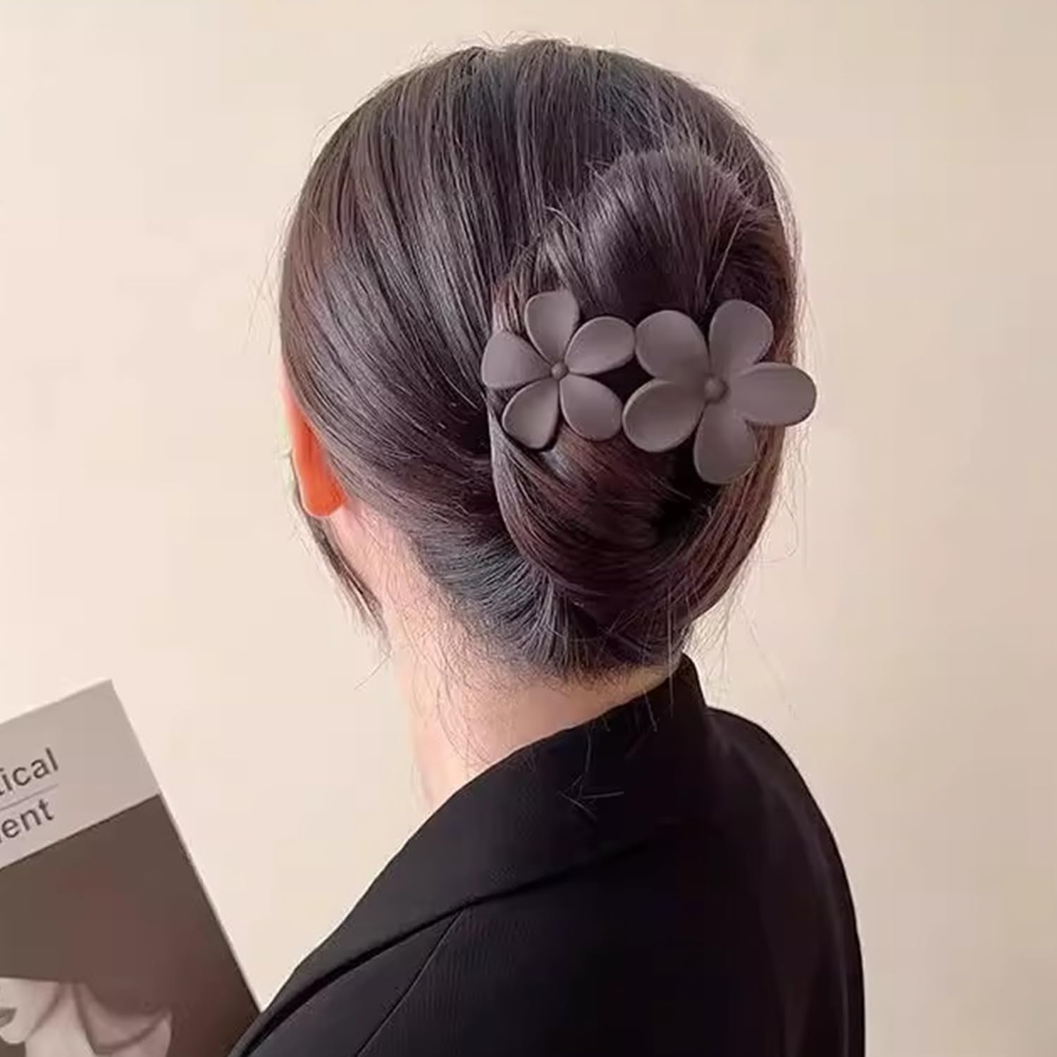 3 Word Clips, 3 Flower Clips, Simple and Versatile Hair Pin, Braided Hair Accessory, Headpiece, Hairstyle Fixed Accessory. image number 3