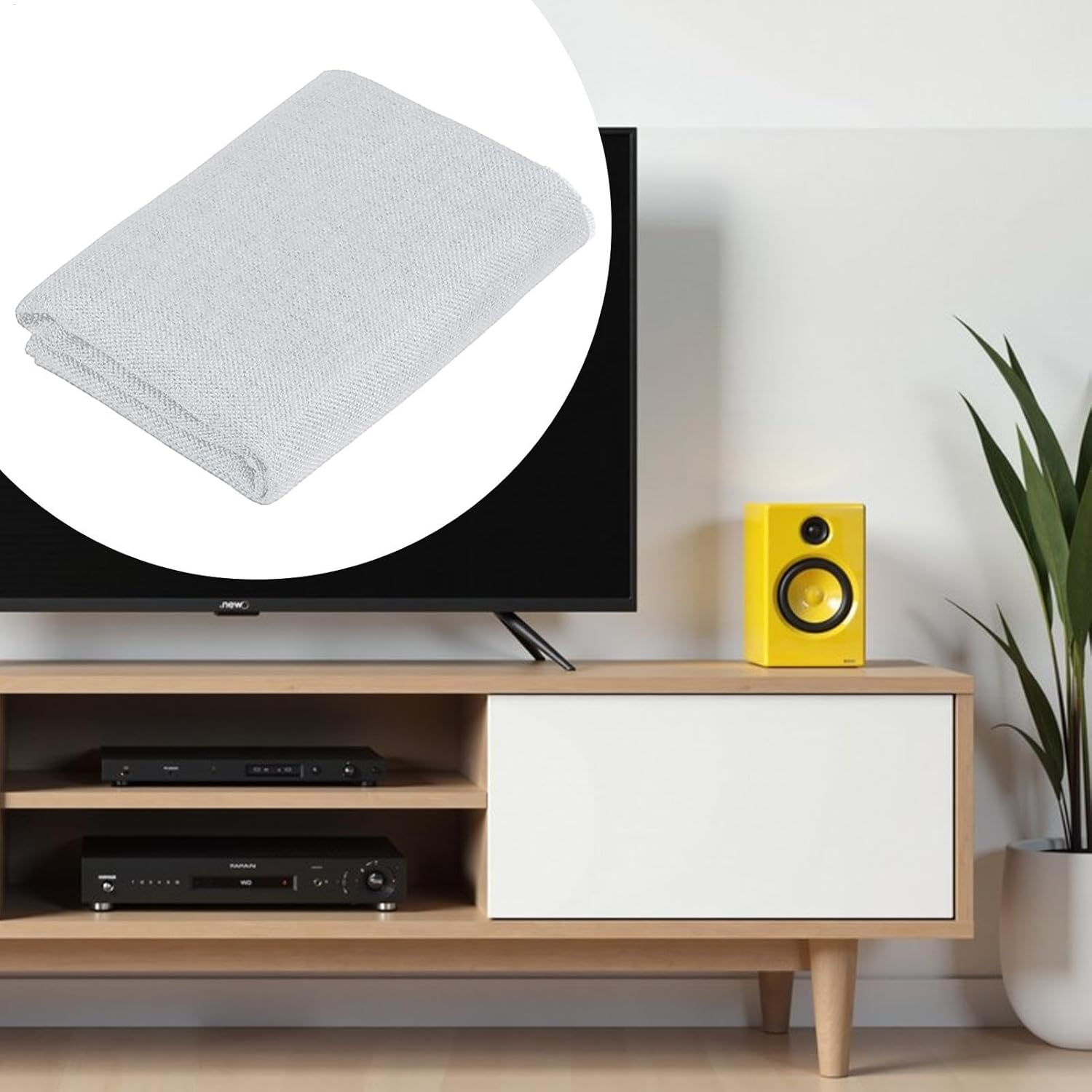 Speaker Grill Cloth | Transparent Speaker Protective Cloth | Dustproof Fabric Replacement for Home, Stage, Audio Panels, Media Cabinet - Khaki image number 6