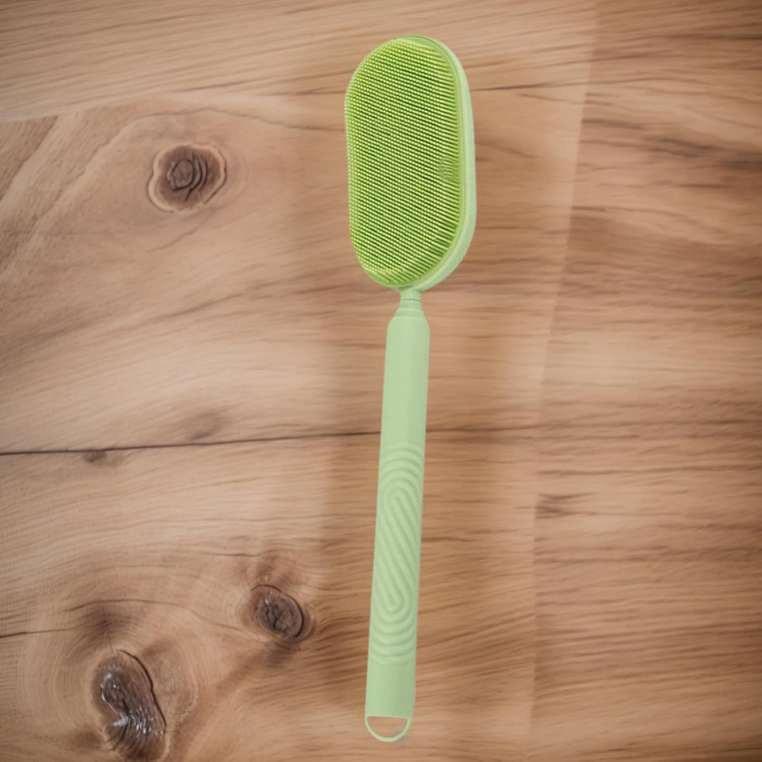 Shower Brush for Body | Silicone Bath Cleaning Supplies | Telescopic Back Scrub Brush Body Scrubber - for Cleaning Men Women Kids Bathing Showering Home Dorm Travel Hotel Apartment - Green image number 5