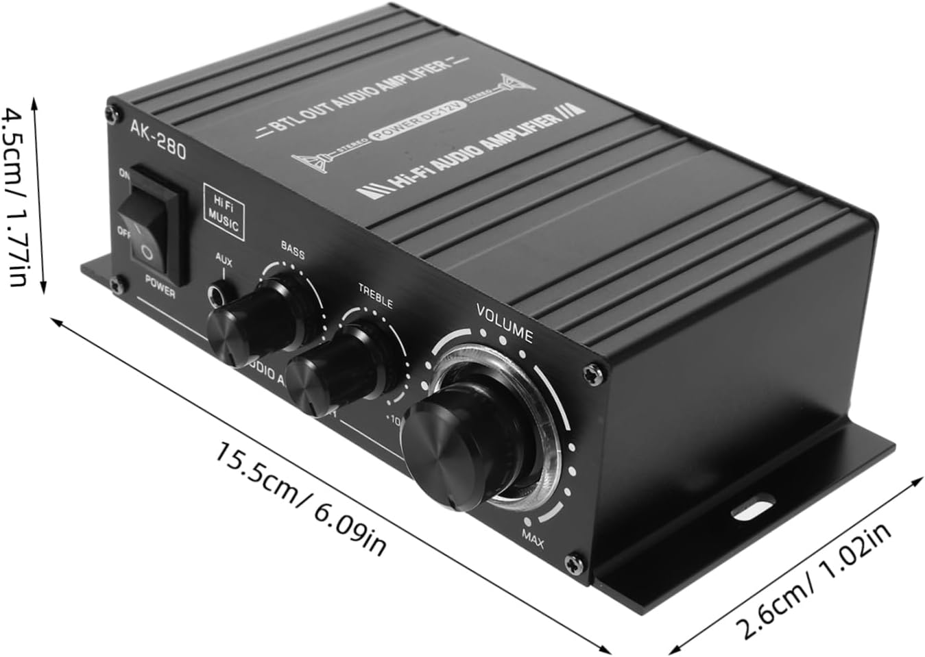 ABOOFAN 12V Mini Amplifier for Speakers Car Audio Amplifier Mp3 Small Speaker Amp for Motorcycle and Home Sound System image number 6