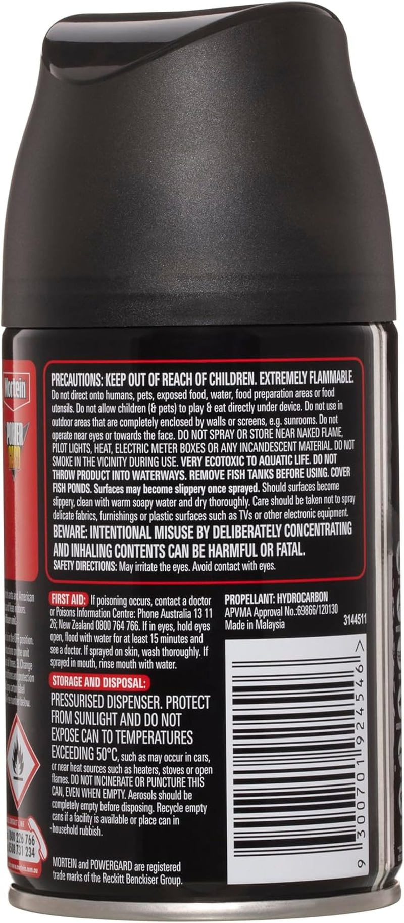 Mortein Powergard Ouderless Multi Insect Auto Spray Refill 154 G image number 1