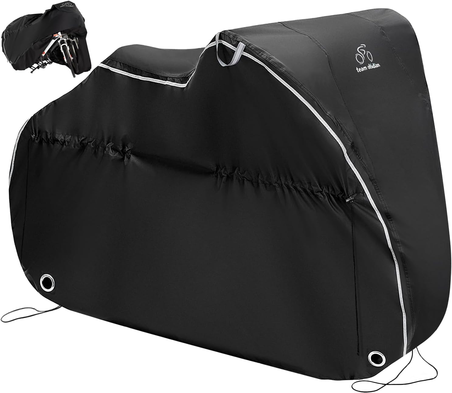 Team Obsidian: Bike Covers | Outdoor Storage or Transportation/Travel | Waterproof, Heavy Duty, 600D Oxford Ripstop | L, XL, XXL for 1,2 or 3 Bikes | Electric Bike Compatible image number 4
