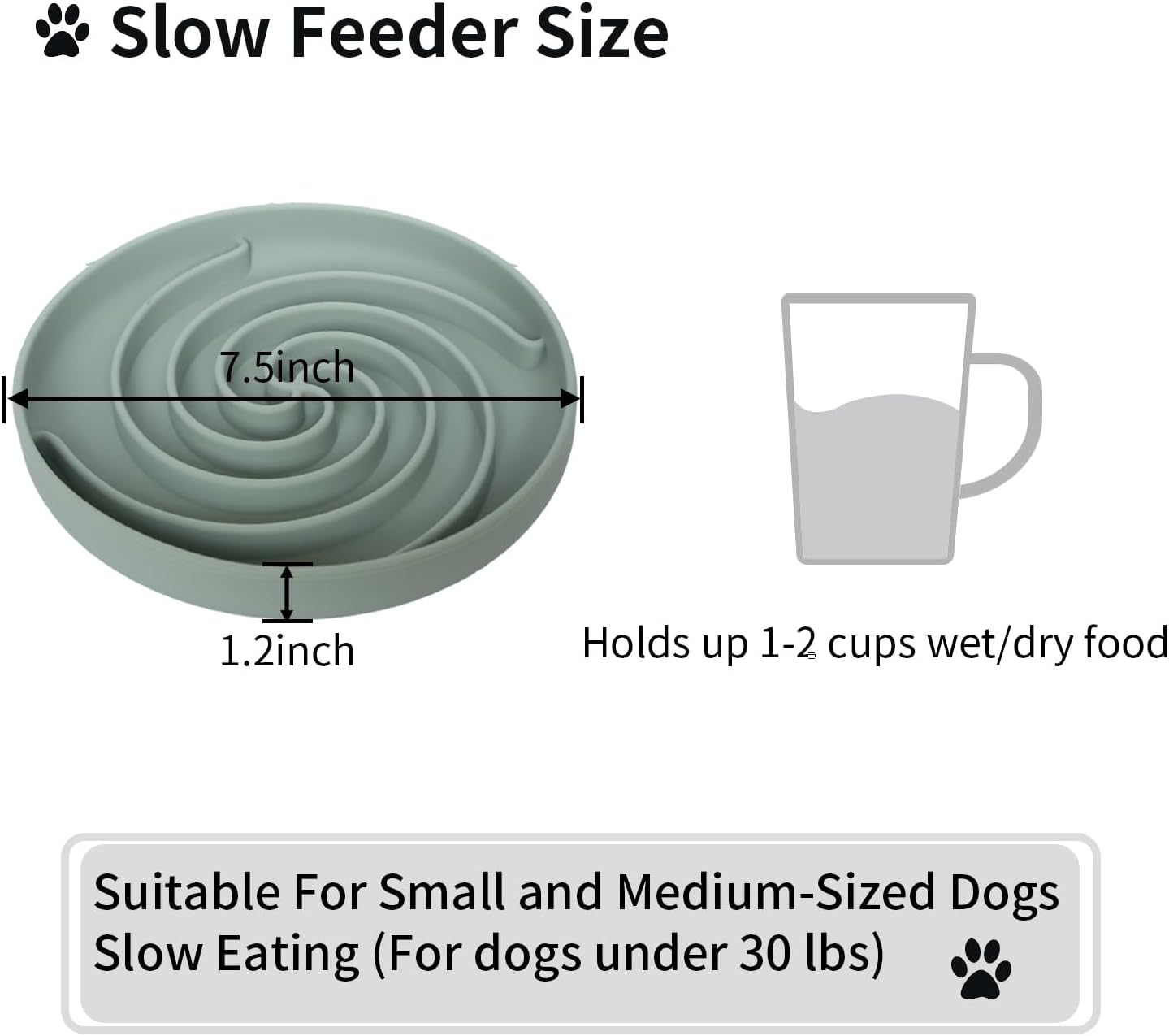 Bifeaw Dog Puzzle Bowl - Silicone Slow Feeder Dog Bowls for Healthy Eating - Puppy Slow Feeder Non-Slip Design Dishwasher Microwave Safe for All Breeds Dogs (Grey-Green) image number 1