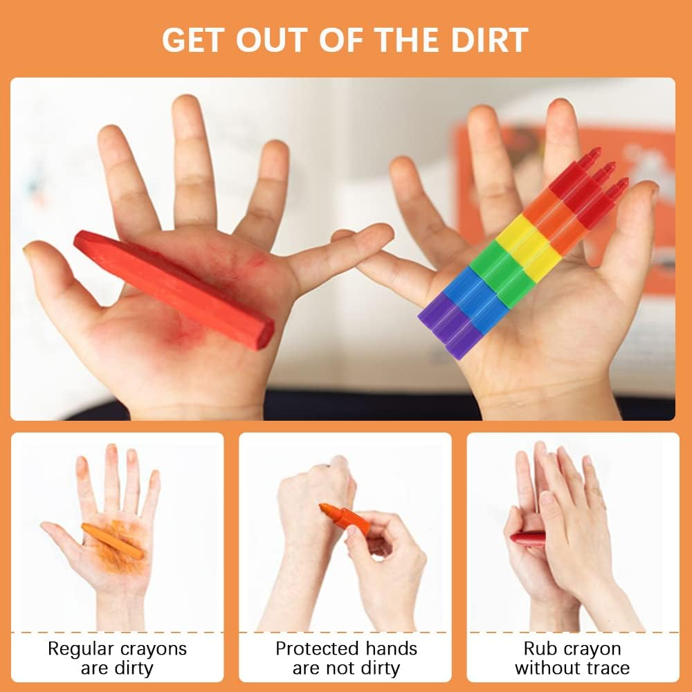 15 Pcs Stackable Crayons, Mini Crayon Packs, Colored Pencils for Kids, Rainbow Markers Pen, Stacking Crayons for Drawing Coloring, Party Favors Gifts School Office Supplies, 12 Colors image number 6