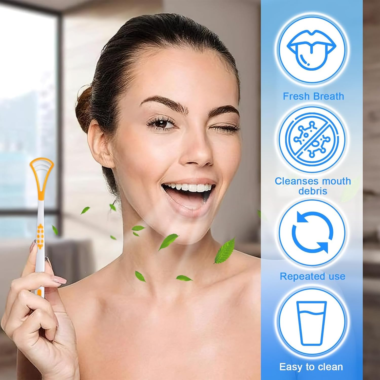 Tongue Cleaner Scrapers Brushes, 6 Pcs Silicone Tongue Brush, Tongue Cleaner for Adults and Children with Non Slip Handle image number 3