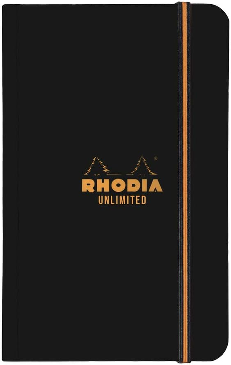 RHODIA 118978C - Unlimited Orange Elastic Notebook - A5+ - Ruled - 120 Detachable Pages - White Clairefontaine Paper 80 G/M - Velvety Touch Cover image number 2