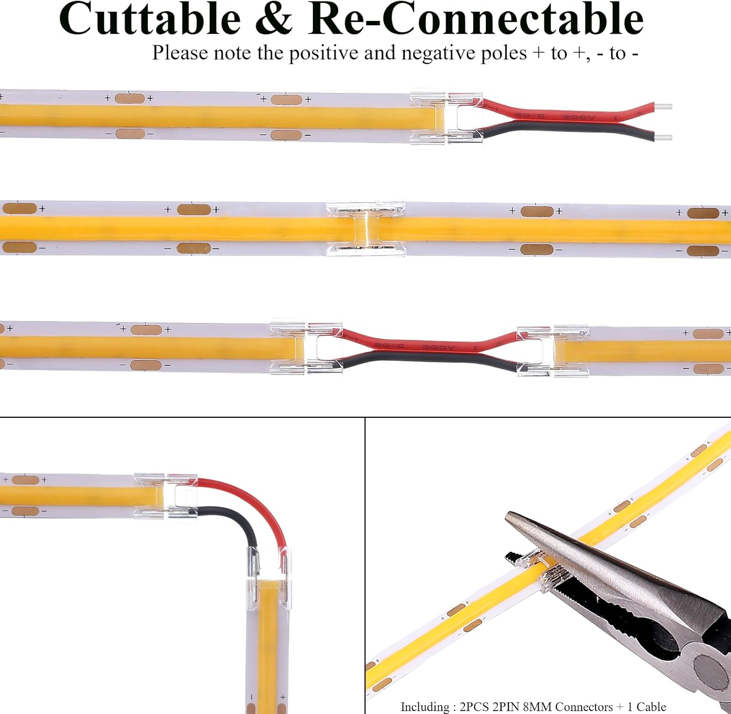 JOYLIT COB Indoor LED Strips 24V Natural White 4000K 6M 320Leds/M CRI 90+, Dimmable LED Strip Light for Indoor Decoration Bedroom Kitchen Wardrobe Shelf image number 2