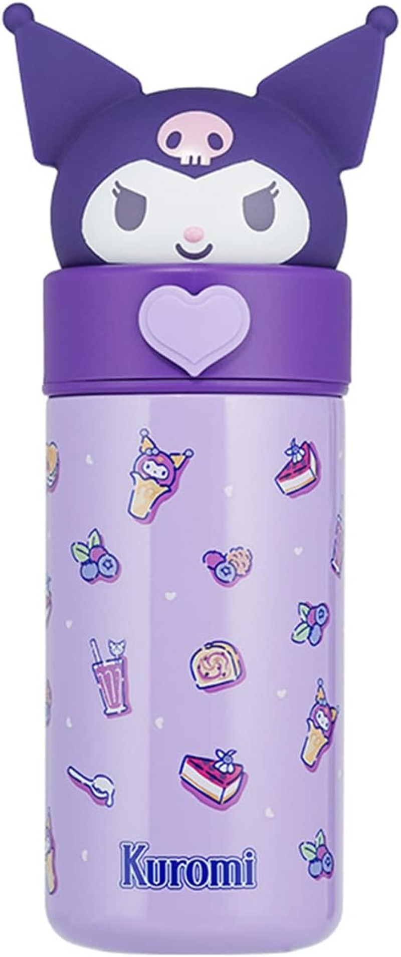 360Ml/12.2Oz Kawaii Water Bottle, Kuromi Thermos Water Bottle, Cute Insulated Water Bottle, Stainless Steel Water Cup for Hiking, Camping, Traveling, Office, School, Car, Girls image number 2