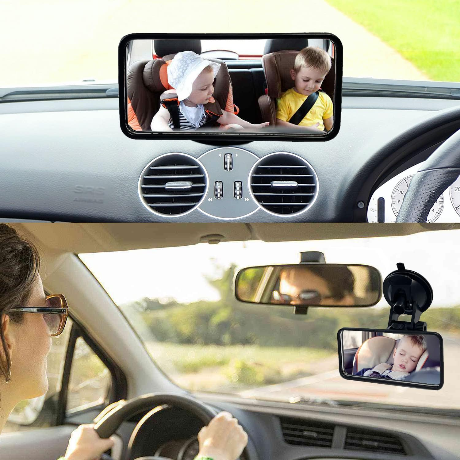 KITBEST Baby Car Mirror, Rear View Mirror for Baby on Car Back Seat, Shatterproof Adjustable Car Baby Rearview Mirror to See Rear Kids, Babies, Infants and Newborn