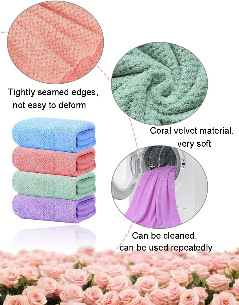 4PCS Microfiber Bath Towel Set | 27.5X55 Inches | Ultra-Soft & Absorbent | Quick-Dry Towels for Bathroom, Pool, Beach, Swim, Yoga | Everyday Use Large Towels image number 4