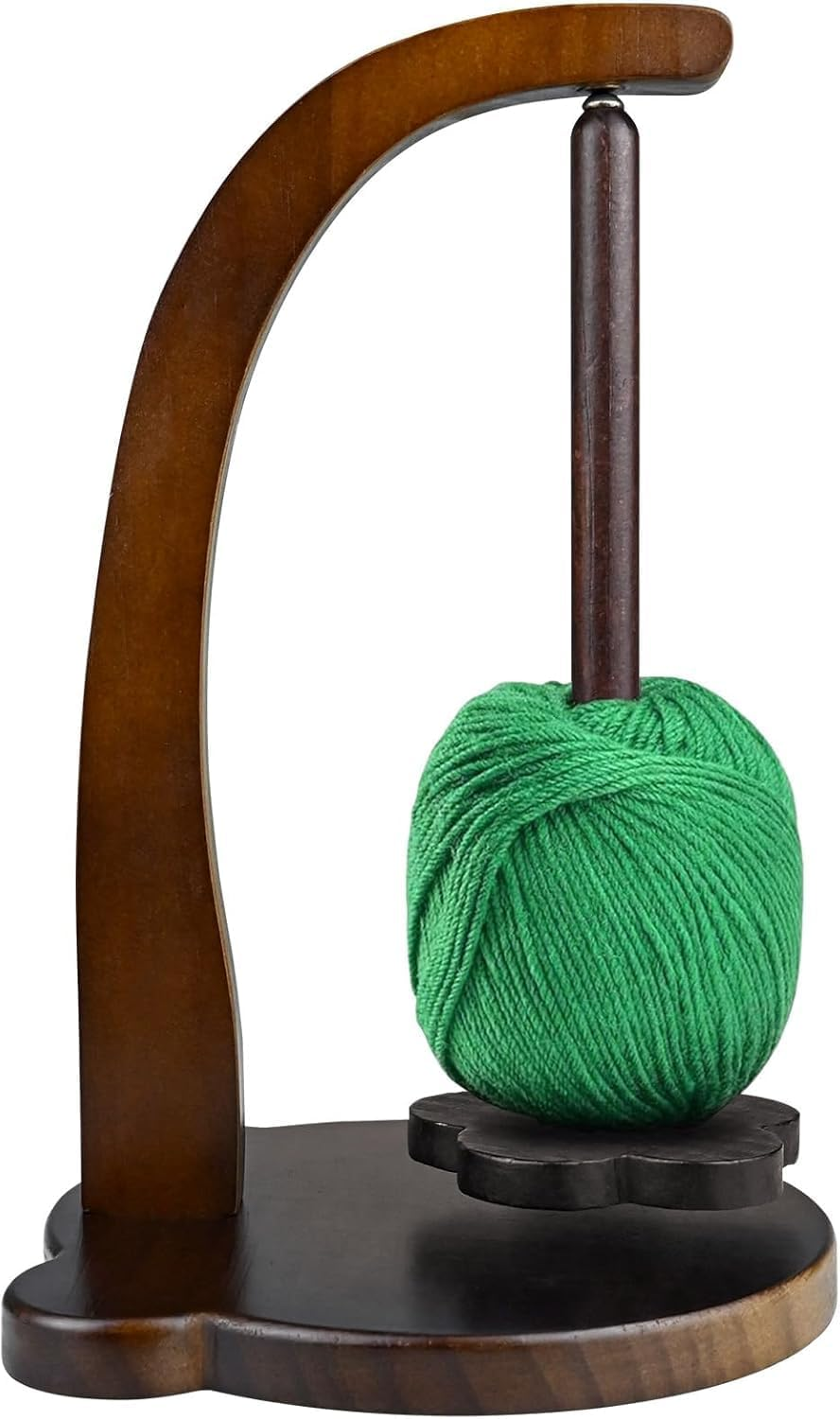 Wooden Yarn Spinner, Yarn Holder for Knitting and Crocheting, Sewing Spindle Thread Holder for Crochet Well, Girls, Women (Vintage Color) image number 3