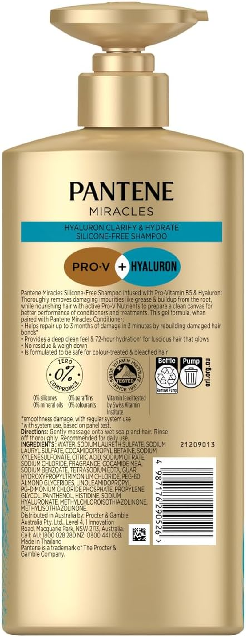 Pantene Hyaluron Clarify & Hydrate Silicone Free 650Ml Shampoo