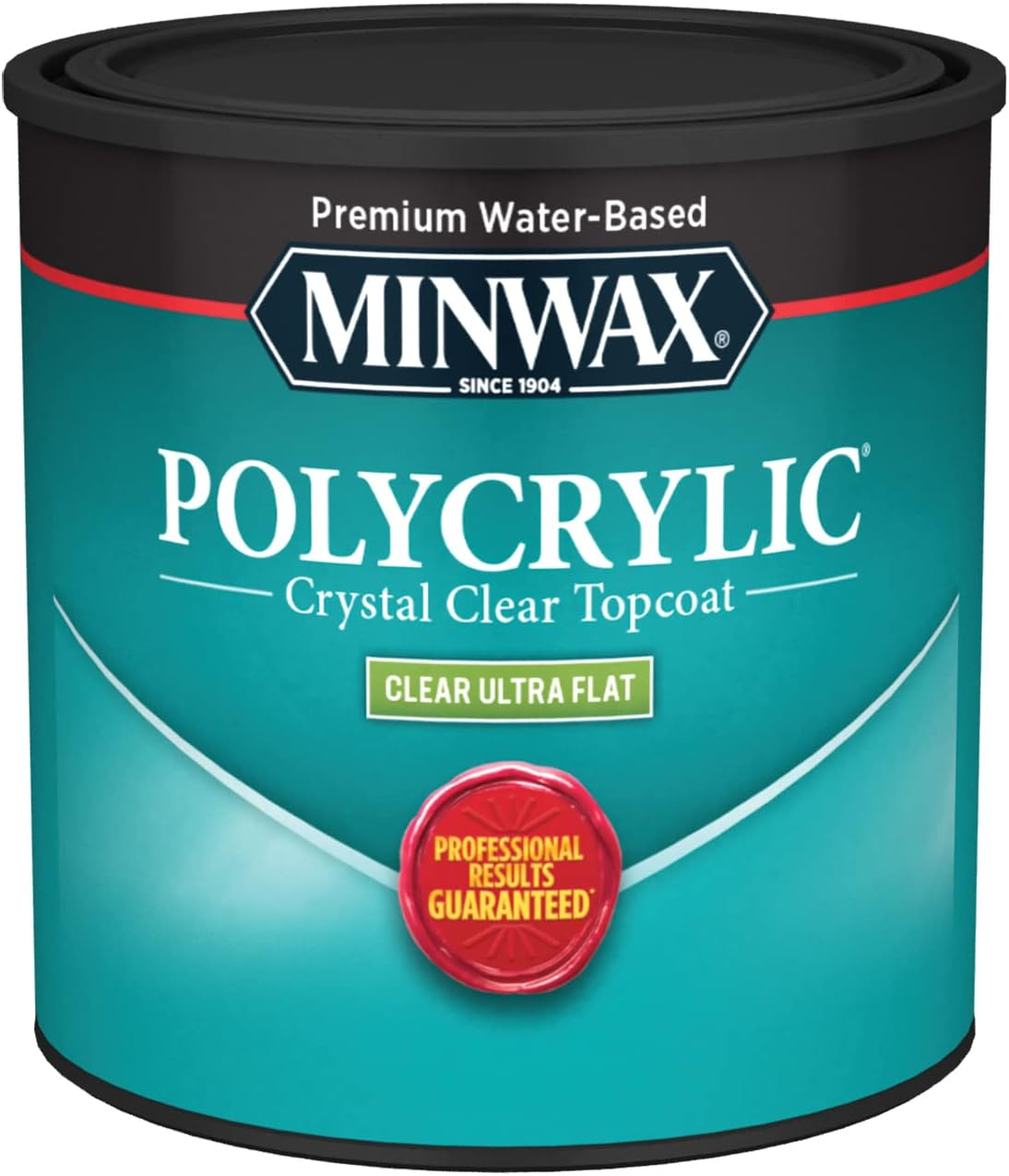 Minwax 211114444 Polycrylic Protective Wood Finish, Clear Ultra Flat, &frac12; Pint