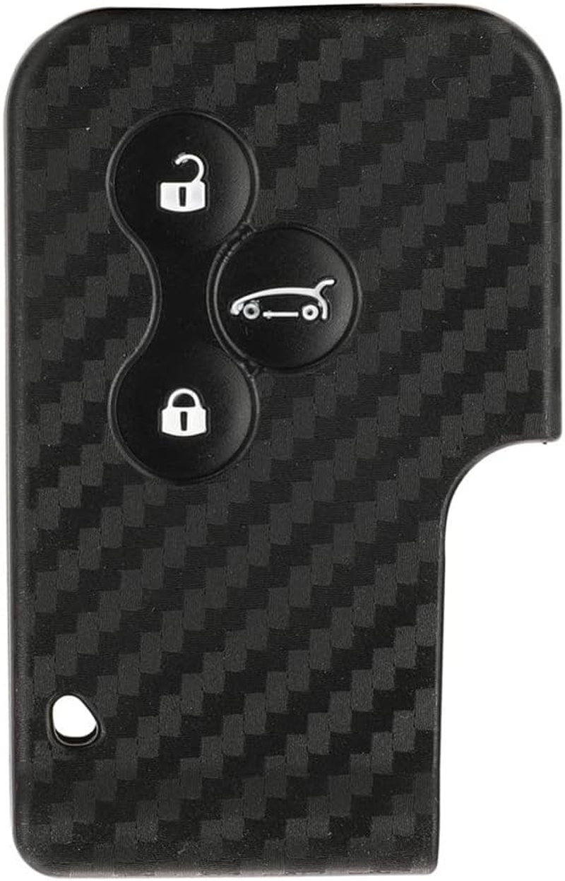 Silicone Car Key Cover Case Carbon Fiber Pattern Compatible with Renault Captur Megane Talisman Espace Clio Zoe Koleos Scenic 4 Arkana Key Shell Accessories (A) image number 6