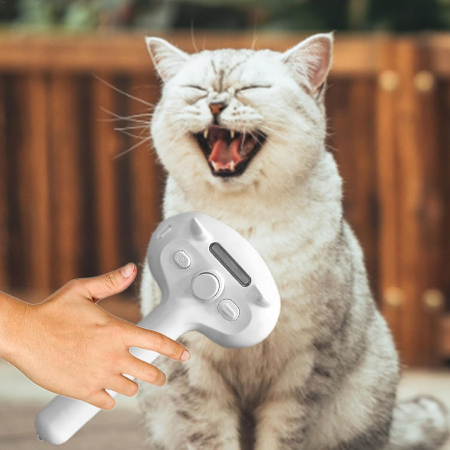 Steam Cat Hair Brush | Dog Slicker Steamy Brush - Hangable Pet Hair Brush with Mist and Release Button, for Tangles and Shedding
