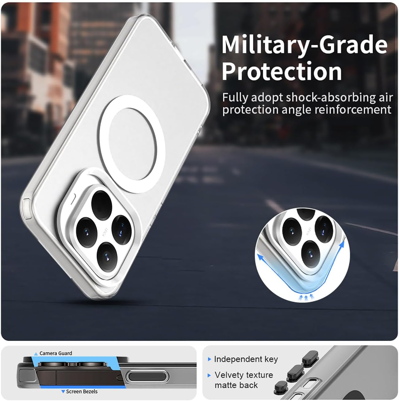 YUECXIN Magnetic Case for Xiaomi 15T Pro, Compatible with Magsafe Wireless Charging, Ultra Thin Translucent Matte Mobile Phone Case, TPU Shockproof Protective Case, White