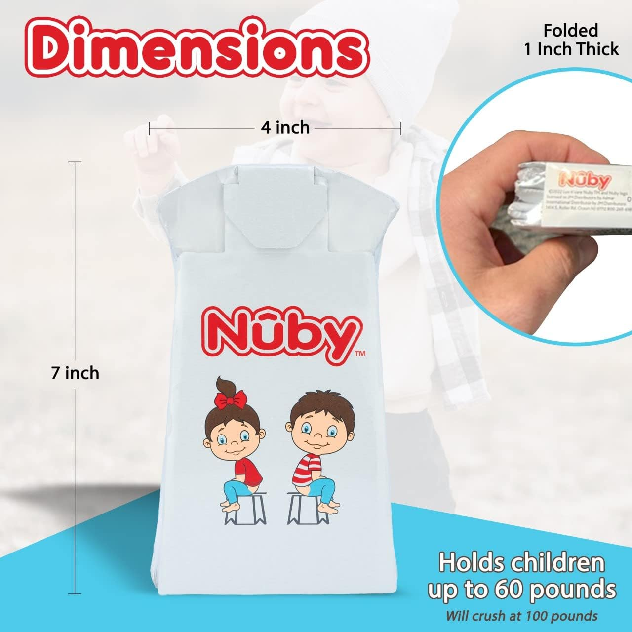 Nuby Disposable Travel Potty with Liner - Foldable and Portable Potty; Toddler Potty Essential for Camp, Trips, & Car Rides - Travel Potty for Toddler, 1 Pack image number 6