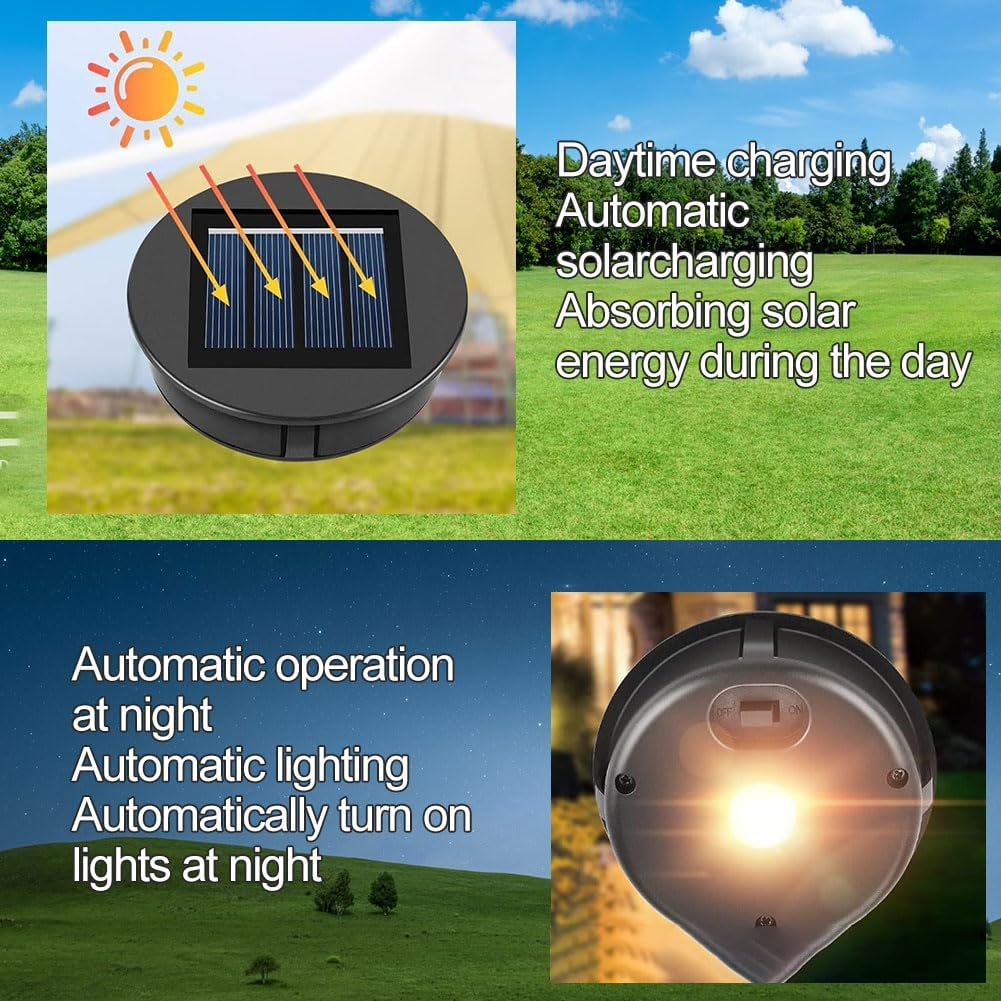 Pack of 2 Solar Lights Replacement, Solar Lights Replacement Parts, Top with Warm Light LED, IP44 Waterproof Solar Light Bulb Replacement, for Garden, Patio, Table Light Decor [Energy Class A] image number 5