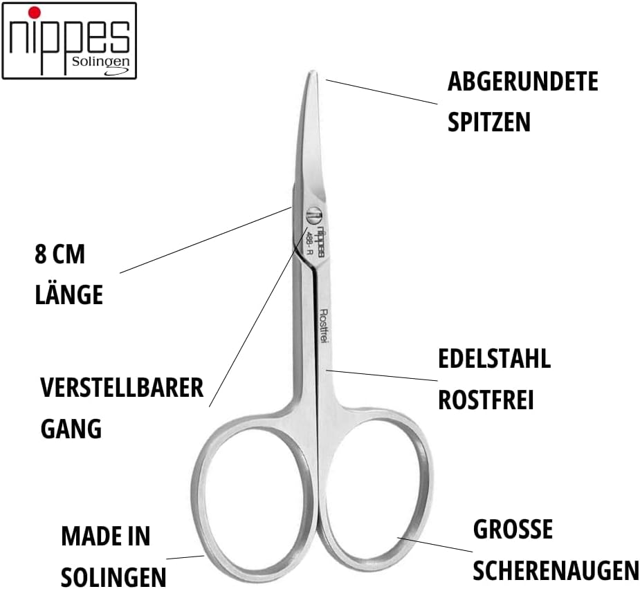 Nippes Solingen Professional Baby Scissors | 8 Cm | Rustproof | Scissors for Shortening Fingernails | Nail Scissors Rounded | Nail Care for Newborns | Quality from Solingen image number 3
