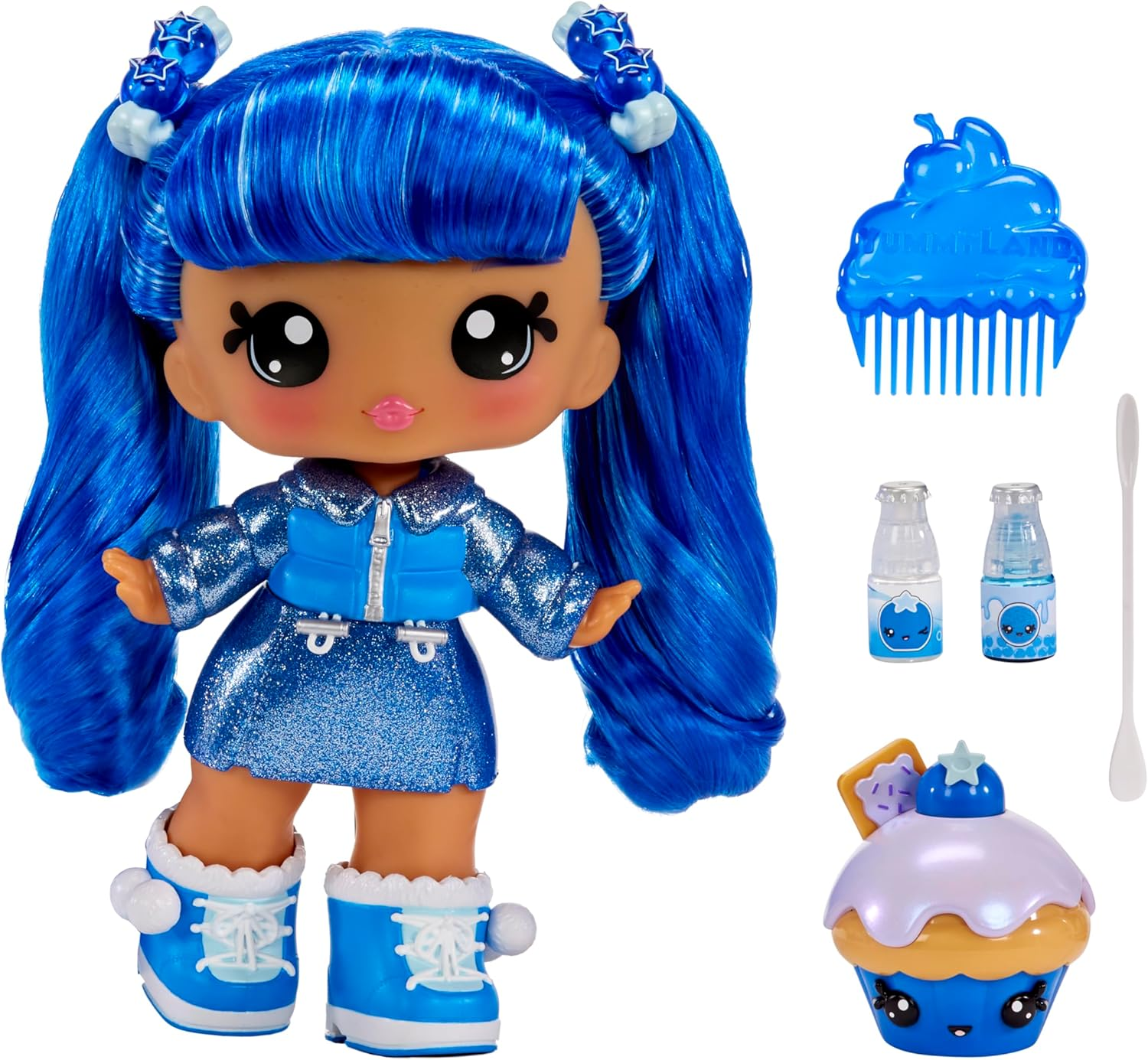 Yummiland Large Doll and Num Nom Lipgloss Pet - Bianca Bubblegum and Cake Slice - Scented Character Doll with DIY Lipgloss Kit - Suitable for Kids Ages 4+ image number 5