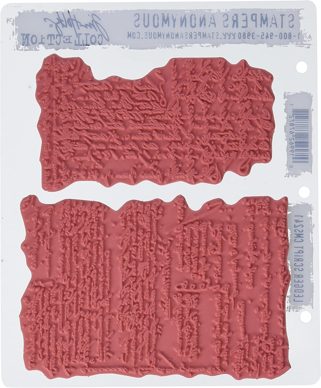 Stampers Anonymous Tim Holtz Cling Stamps 7"X8.5", Ledger Script image number 2