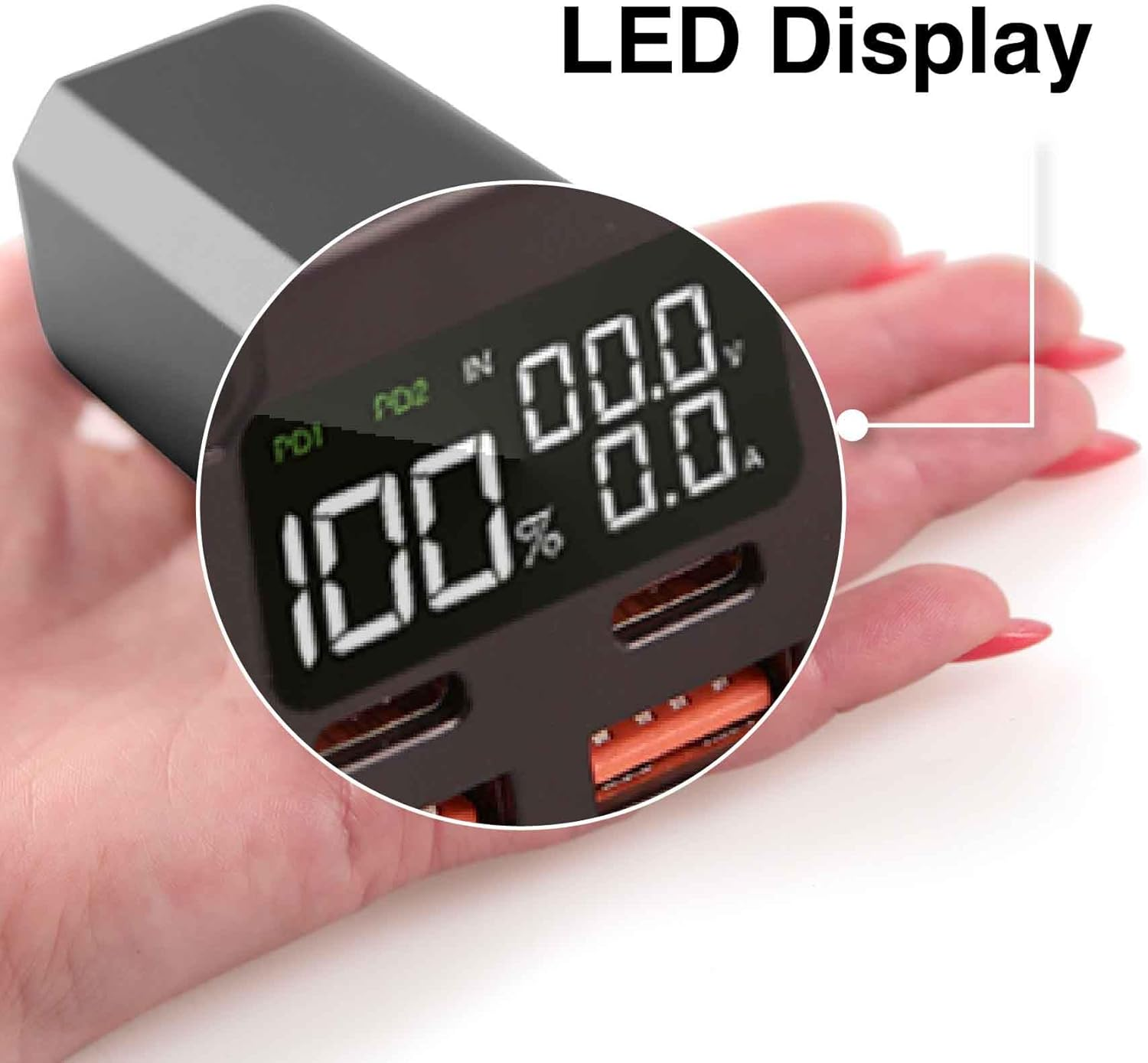 Laser 20000Mah Laptop Powerbank with 100W Power Delivery, 4 Ports (2 USB-A, 2 USB-C), Fast Charging, LED Display, Portable, Safe and Reliable Charging for Laptops, Smartphones, Tablets - Black image number 1