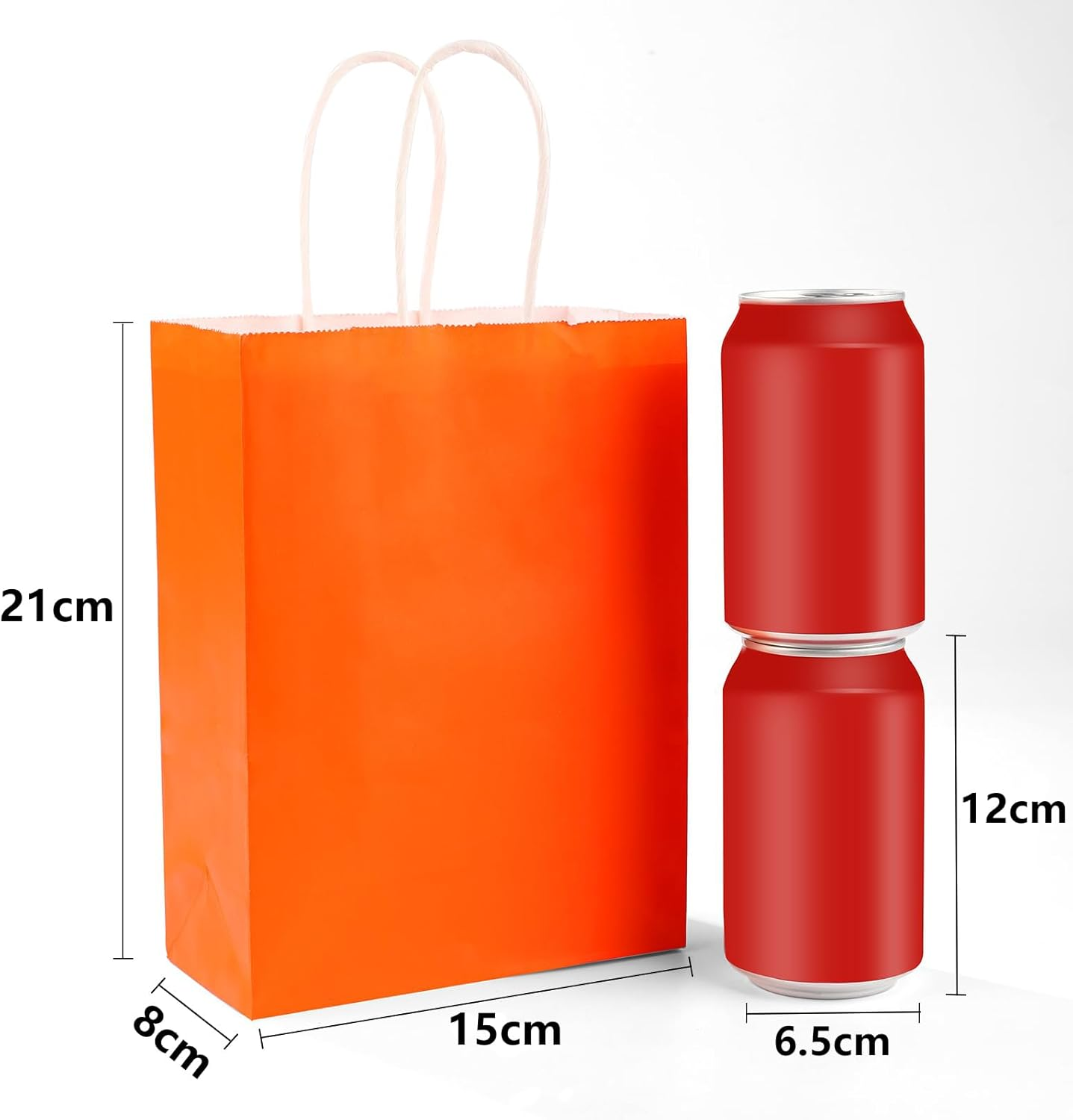 Neulsun 60Pcs Paper Gift Bags, 15 X 8 X 21Cm Kraft Paper Party Favor Bags Bulk Rainbow Goodie Bags Small Gift Bags with Handles for Kids Birthday Baby Shower Crafts Wedding Party Supplies (6 Colors) image number 3