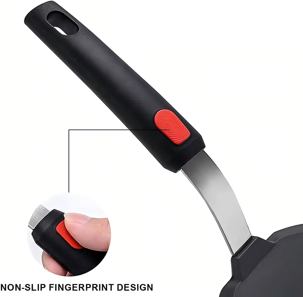 Kushucun Professional Silicone Spatula &ndash; High Heat Resistant Fish & Pancake Turner, Wide Flexible Blade for Non-Stick Pans, Dishwasher Safe (Black Grip Design) image number 6