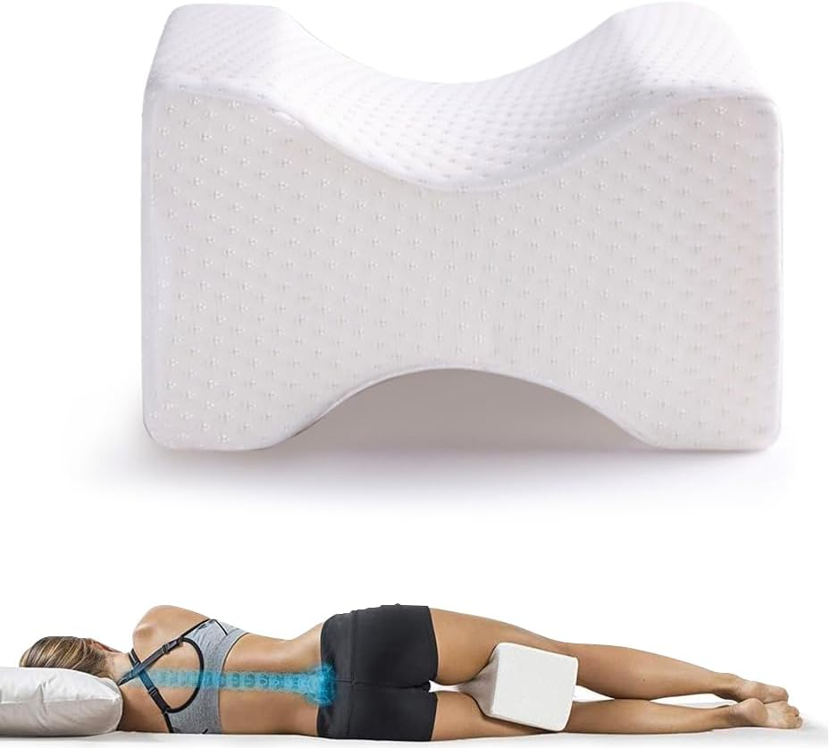 Felic Knee Pillow for Side Sleepers, Comfort Memory Foam between Legs Pillow Leg Pillow for Side Sleeping, Elevation Pillow for Pregnancy, Hip Pillow Suitable for Knee Hip and Lower Back Pain (1-Pack)