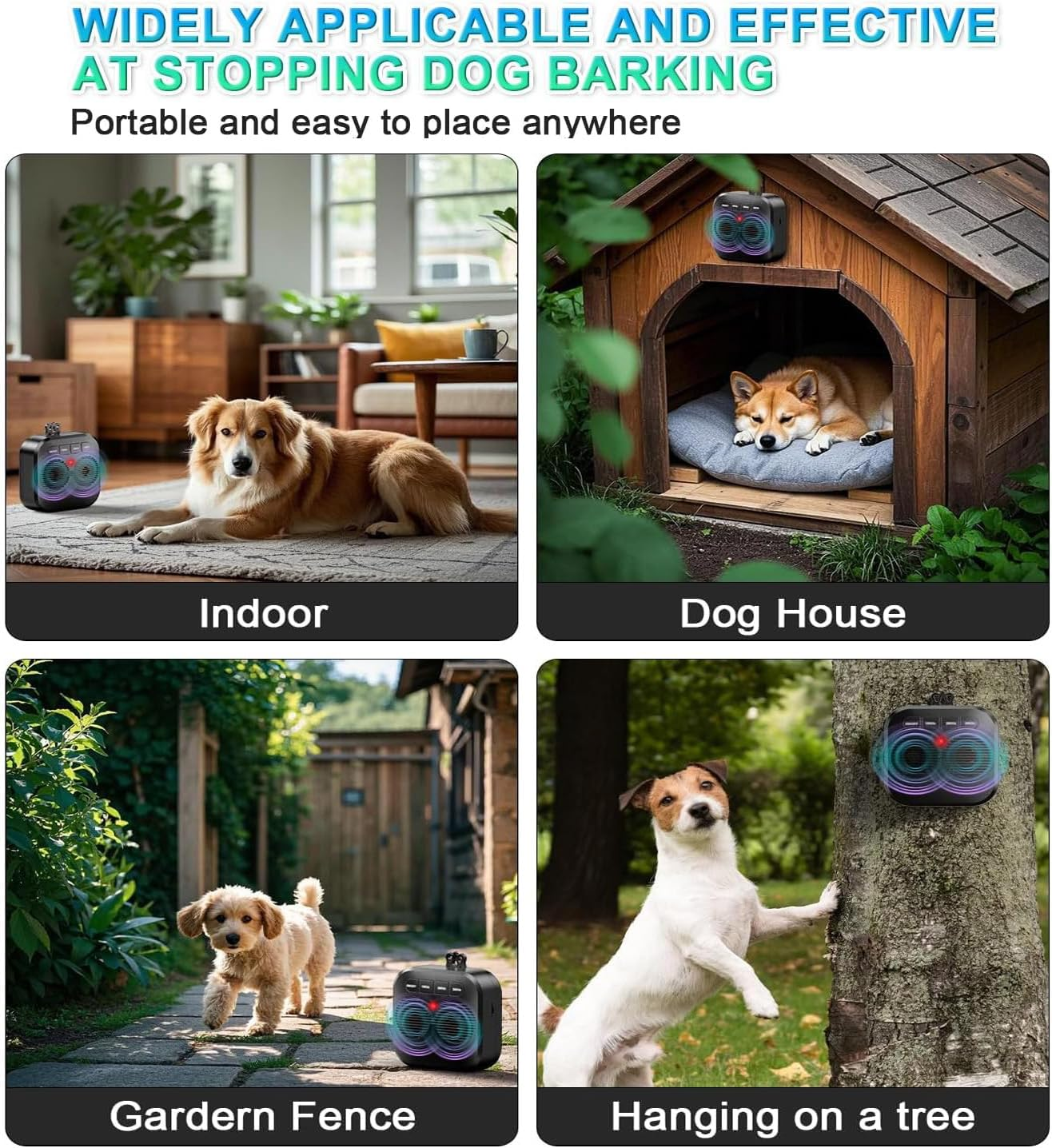 Ultrasonic anti Barking Device for Dogs, 33FT Range Bark Control Box with 3 Modes, Safe & Humane, Rechargeable Dog Bark Deterrent for Indoor & Outdoor Use