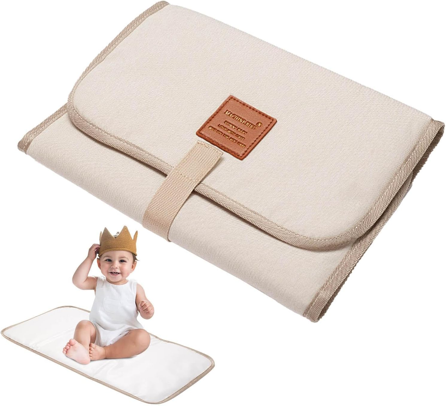 Fold Changing Pillow - Comfortable Ride Baby Changing, Waterproof Nappy Change, Portable Nappy Pad Mat, Children'S Accessories with Magic Stickers for Trips Travel Travel Travel