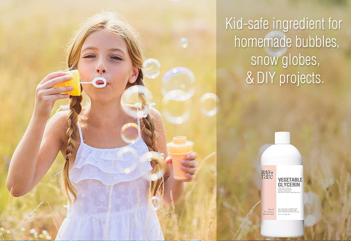 Glycerin Vegetable, Kosher Halal Pharmaceutical USP Grade, Natural Solution and Humectant for Cosmetics, Household Supplies, Art Crafts, and DIY E Liquid for E Cigs by Raw plus Rare - 950Ml image number 1