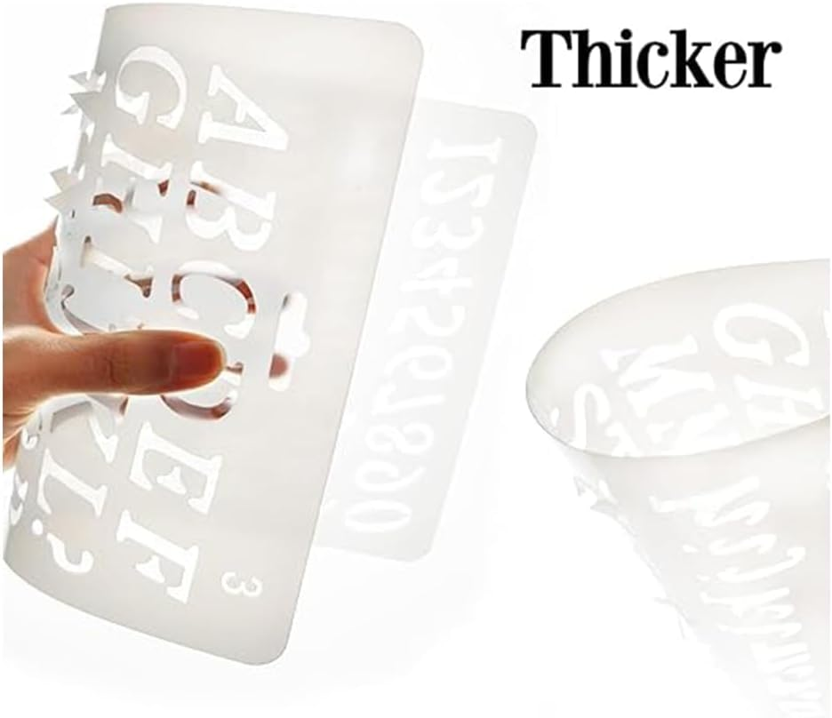 4 Pcs Alphabet Letter Number Drawing Painting Stencils,Stencil Planner for Scrapbook Painting Craft Projects